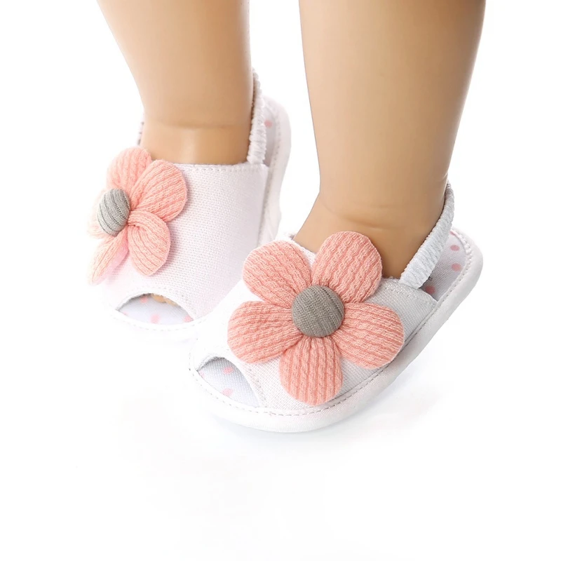 1Pair Summer Baby Boys Girls Flower Breathable Anti-Slip Shoes Sandals Toddler Soft Soled First Walkers Shoes For 0-18M