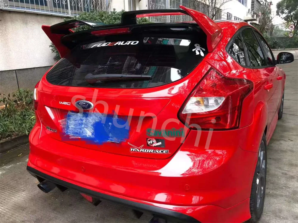 Car Styling For Ford Focus RS Spoiler 2012 2013 2014 2015 2016 2017 2018 Gloosy Black  Rear Trunk Wing Lip Rear Spoiler