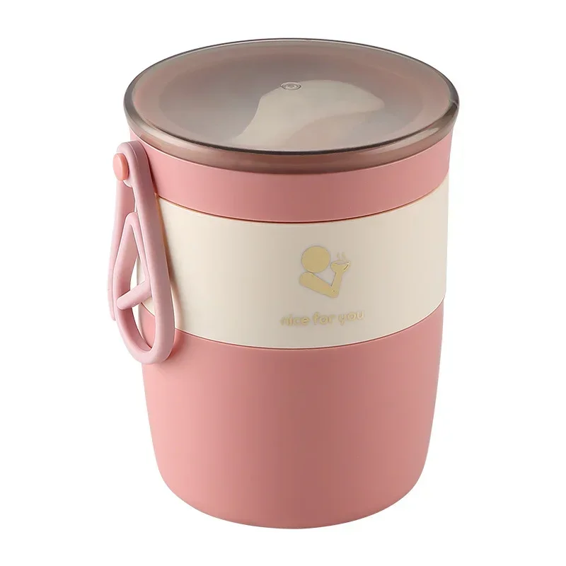 Ontbijt Geïsoleerde Beker 450Ml Roestvrijstalen Lunchbox Drinkbeker Met Lepel Voedsel Thermische Pot Geïsoleerde Soep Thermoskan