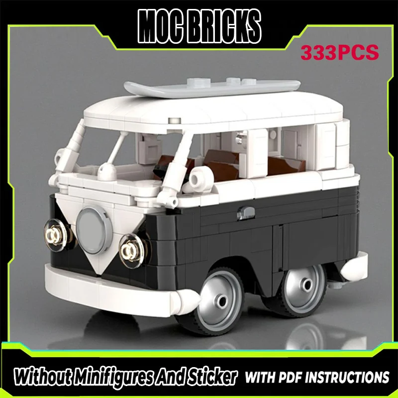 

City Car Model MOC Building Bricks Small T1 Transporter Vehicle Modular Technology Gifts Holiday Assemble Children Toys Suit