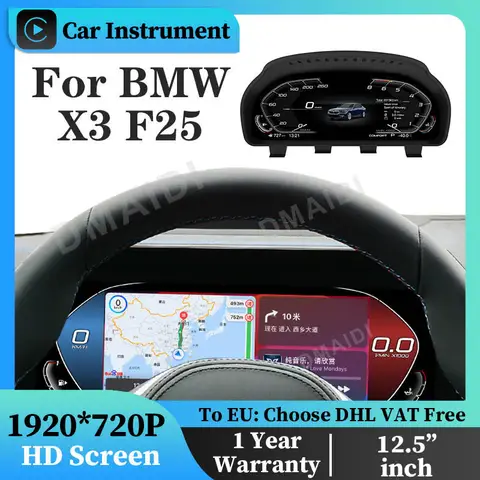 BMW X3 F25 2011-2018 LCD 대시보드 디지털 계기판 속도계 패널 클러스터 가상 조종석 멀티미디어용 카플레이
