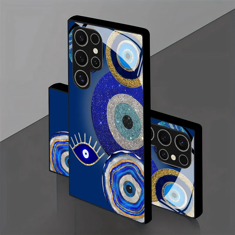 Creative high-definition glass phone case suitable for Samsung Galaxy S26 S25 S24 S23 S22 S20 FE/Ultra/Plus anti drop back cover