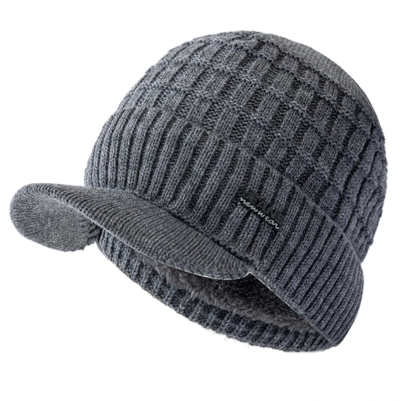 Heißer Verkauf Unisex Winter Hut Plüsch Fleece Gefüttert Warme Kappe Stilvolle Weiche Beanie Hut Für Männer Frauen Outdoor Gestrickte Hut