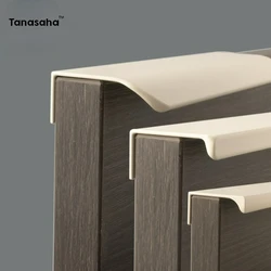 khaki Cabinet Handle Aluminum Curved Hidden Handle Kitchen Cabinet Wardrobe Handle Chest of Drawers Furniture Furniture Fittings