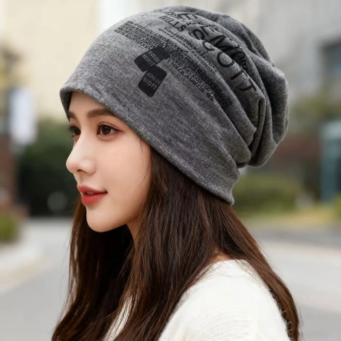 

Ladies Spring Autumn Thin Pullover Hat - Trendy Street Hip Hop Outdoor Versatile Headscarf Cap