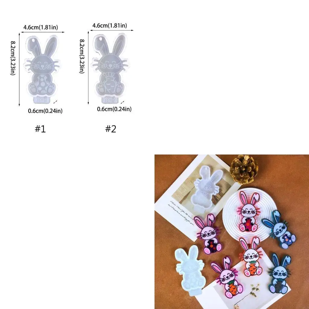 Easter Rabbit Resin Keychain Silicone Mold