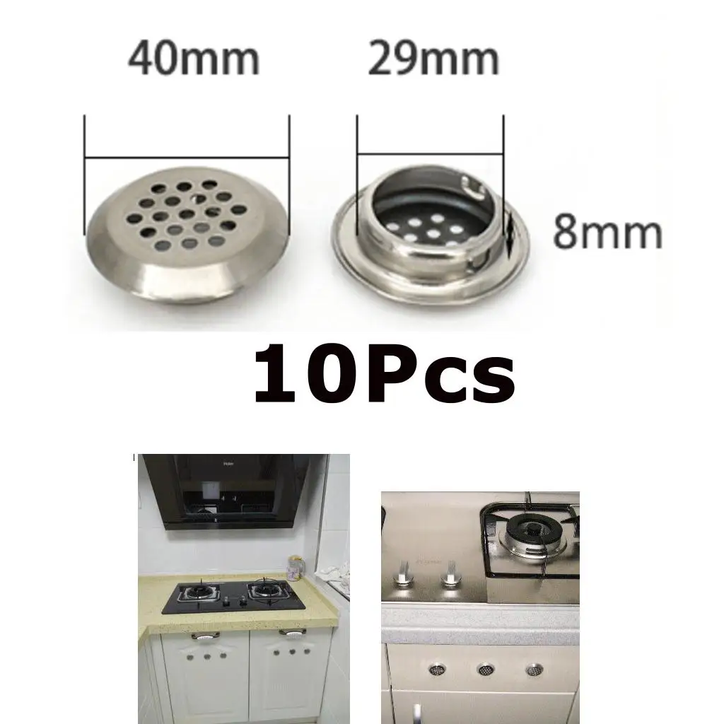 10 stuks 304 roestvrij staal ronde kast ontluchter cover mesh gat lamel voor