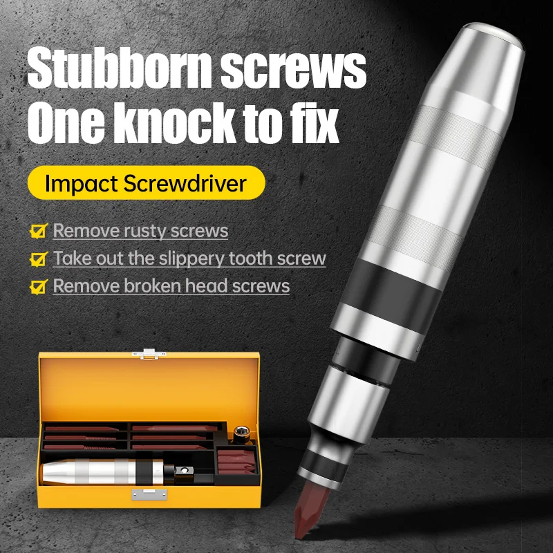 

HUHAO Screwdriver Set for Loosening Frozen Bolts Fasteners Professional Portable Impact Driver Screwdriver Multi Function Tool