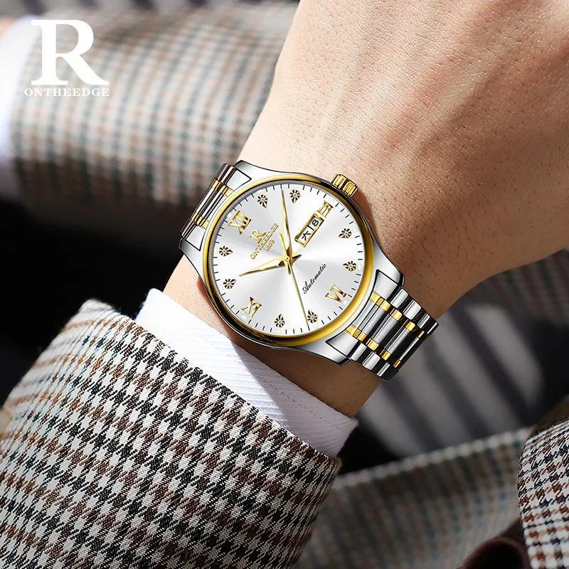 حار بيع جديد رقيقة جدا التلقائية الميكانيكية ووتش للرجال، للماء مضيئة الأعمال ساعة اليد، تصميم فاخر