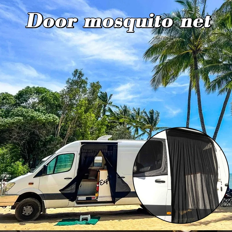 

Van Bug Screen Fit For Standard Roof Mercedes Sprinter & Ford Transit Side Door Flyscreen Mosquito Net Center Magnetic Closure