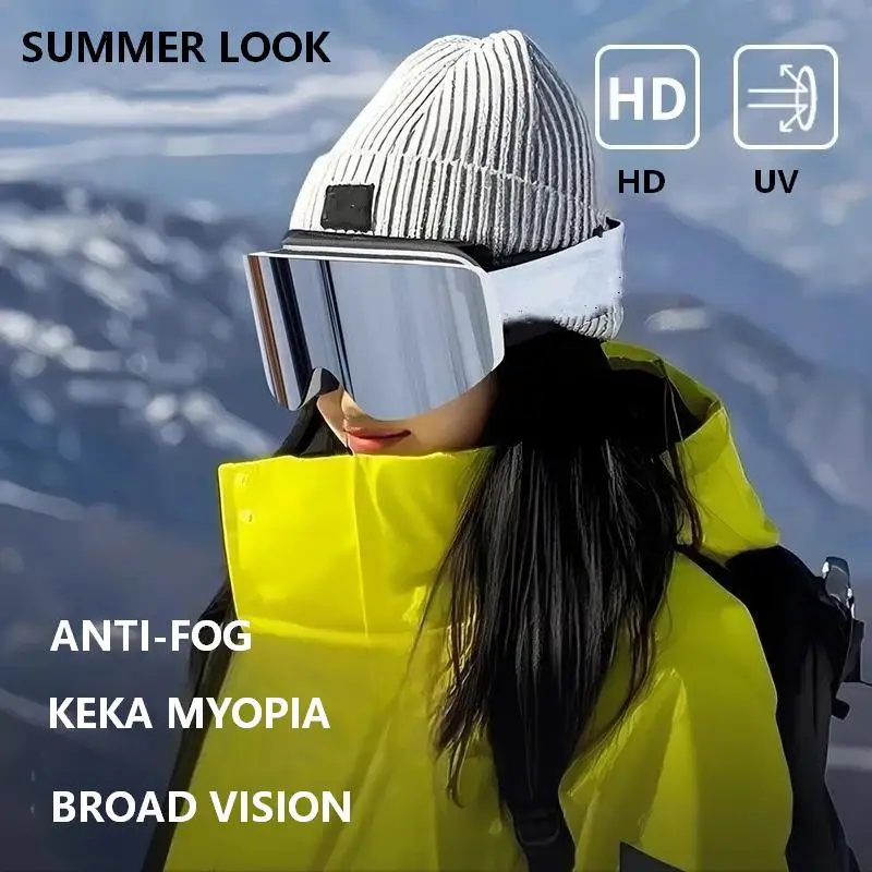 

Anti Fog Large Field Ski Goggles for Men And Women Myopia Compatible Light Luxury Comfortable Luxury Anti Fog Skiing Protection