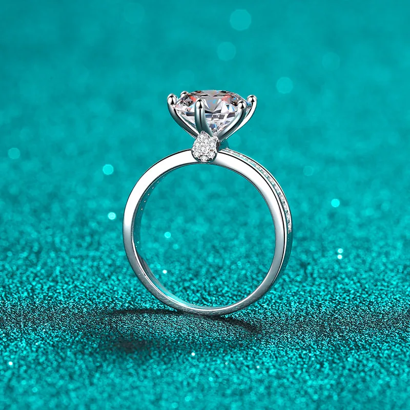 D Farbe VVS Moissanit Ring 3 Karat zertifizierter Diamant Ehering aus massivem Silber Luxus Damen Verlobungsringe