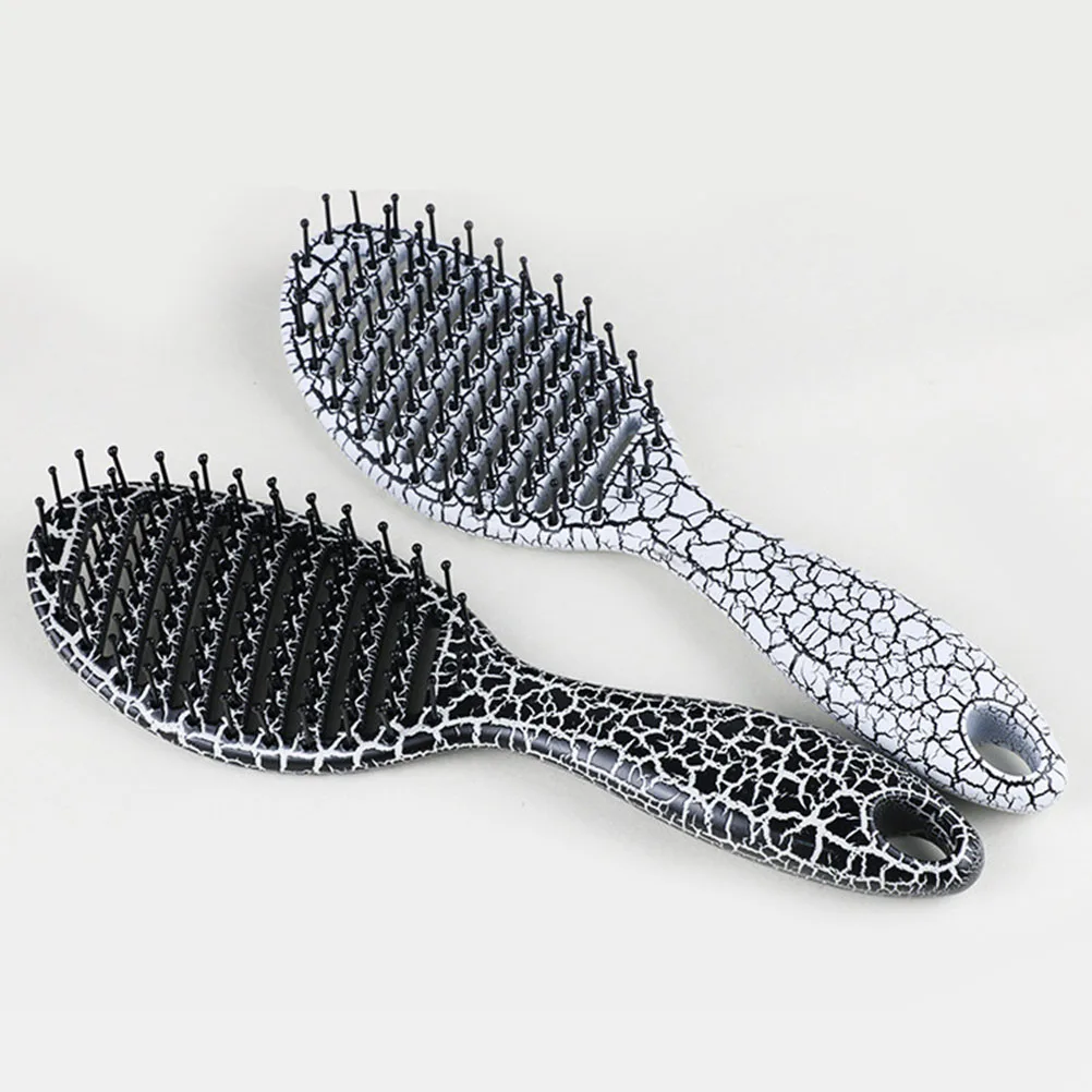 

Flexible Lightweight Abs Massage Anti-Static Curved Scalp Comb Slotted Brush For All Hair Types Travel White Curly Tangled Hair