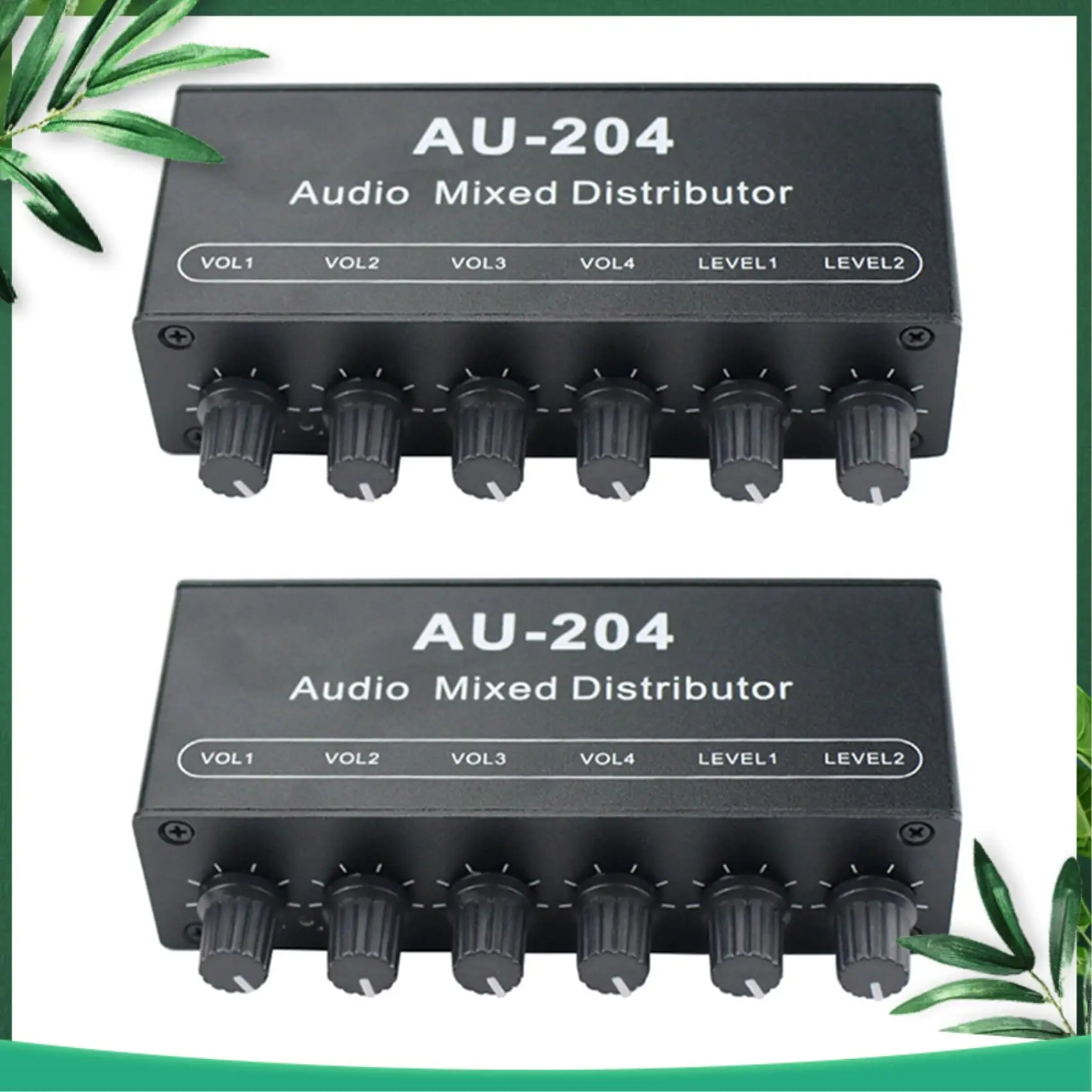 YSS-2X Stereo Mixer Audio (2 Input 4 Output) Push Four Headphones Or External Power Amplifiers Volume Independent Control