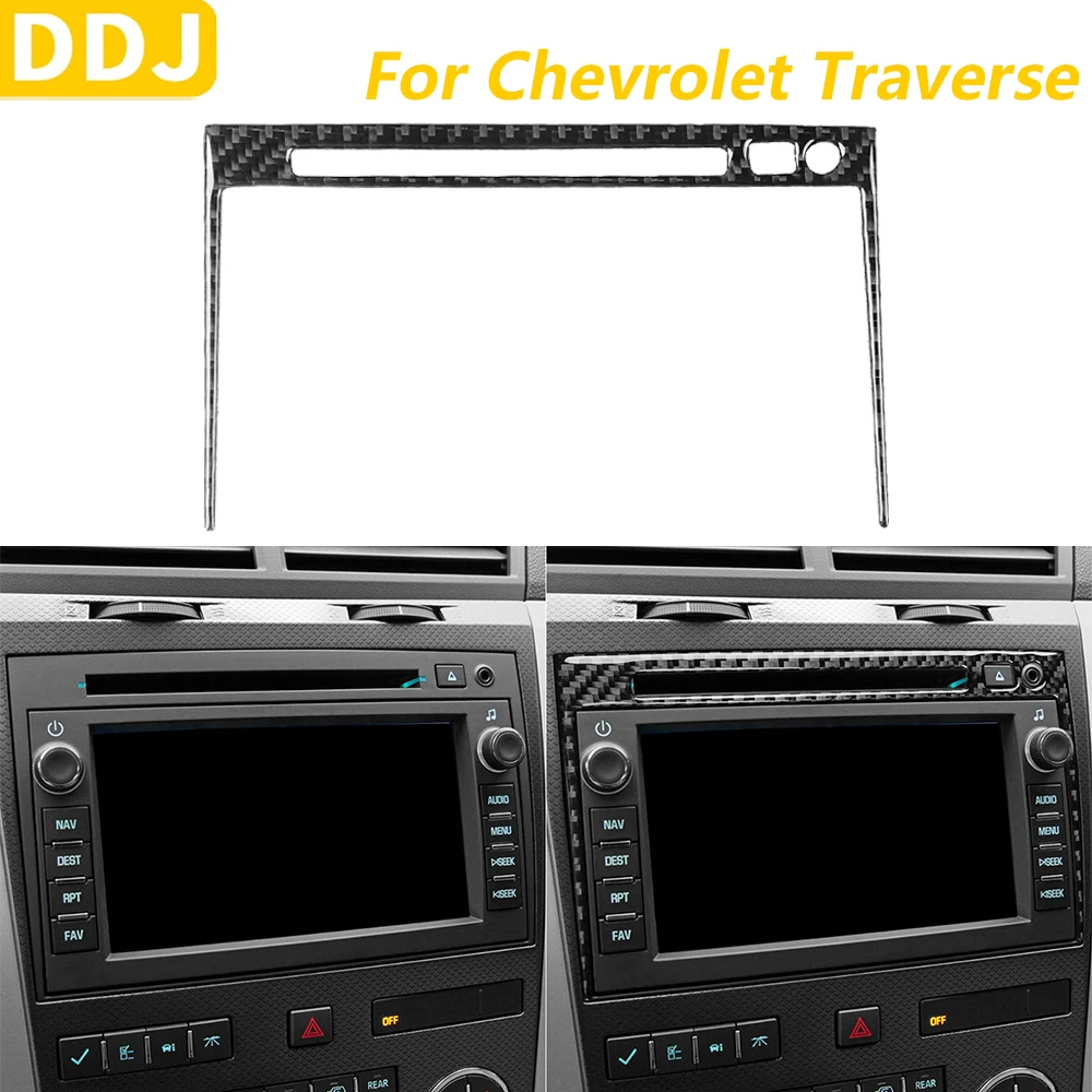 

For Chevrolet Traverse 2009-2012 Carbon Fiber Central Control Navigation Screen Frame Panel Trim Cover Car Accessories Sticker