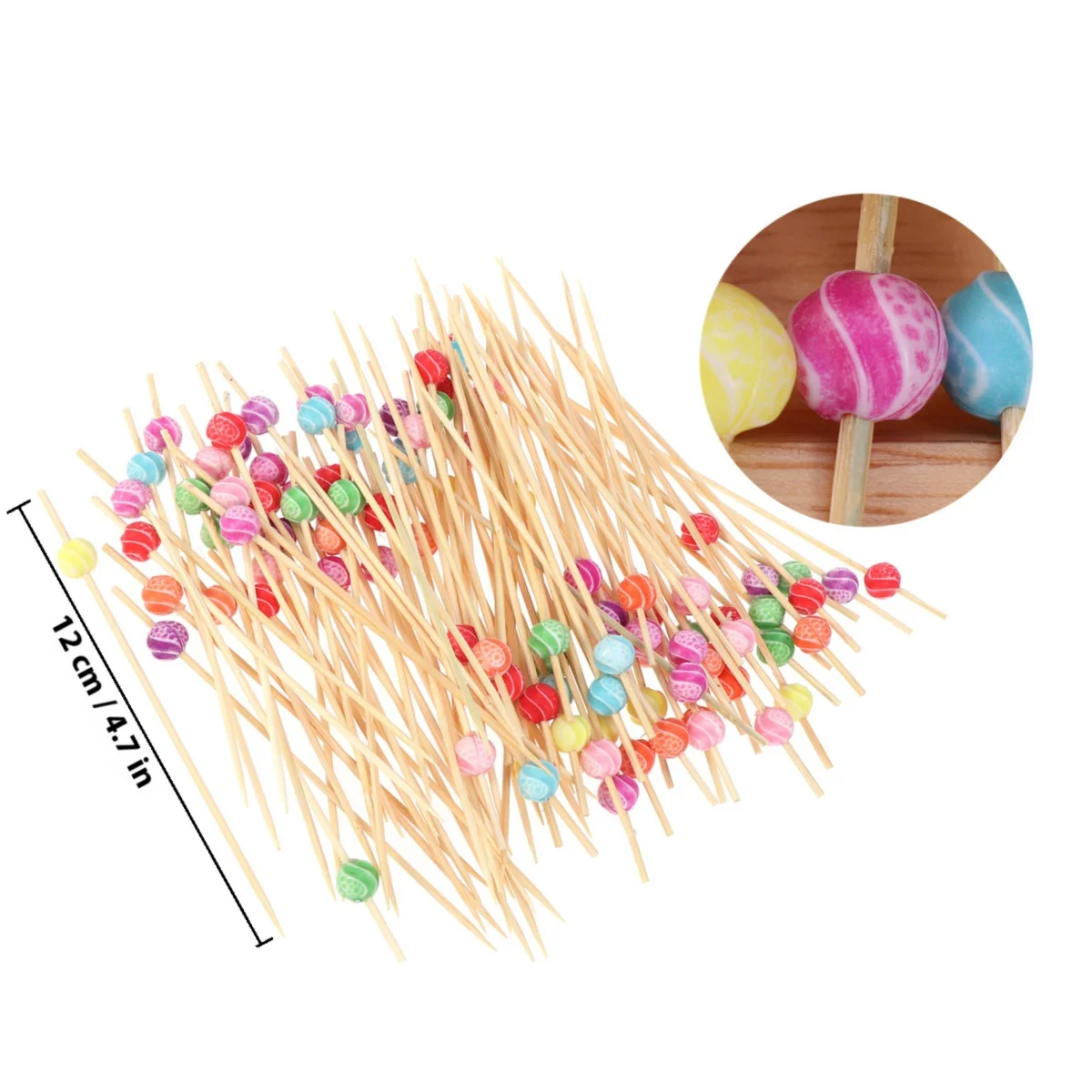 100 قطعة من أعواد الكوكتيل الأنيقة المصنوعة يدويًا من الخيزران لعرض المقبلات وديكور الحفلات والبرغر الصغير والساندويتش والأسياخ