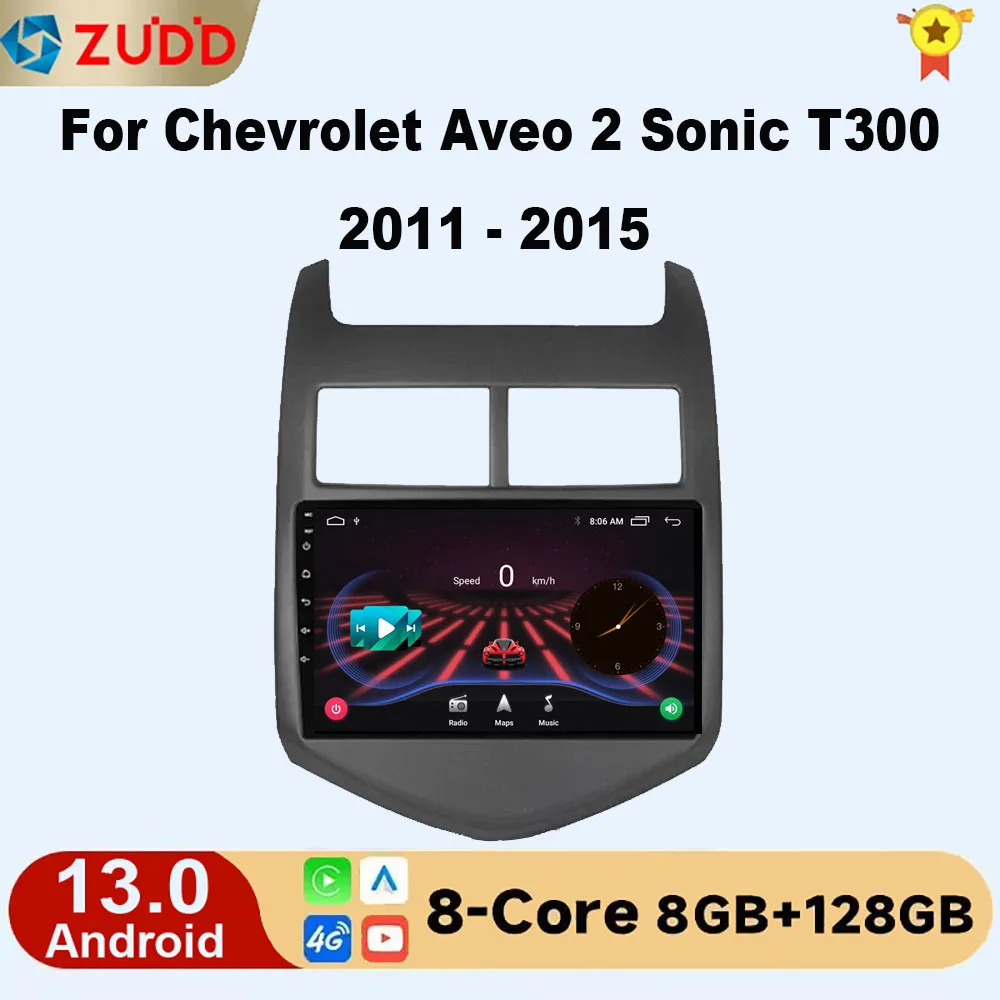 Android 13 For Chevrolet Aveo 2 Sonic T300 2011-2015 Car Radio Multimedia Player Navigation GPS 2din Android Autoradio CarPlay