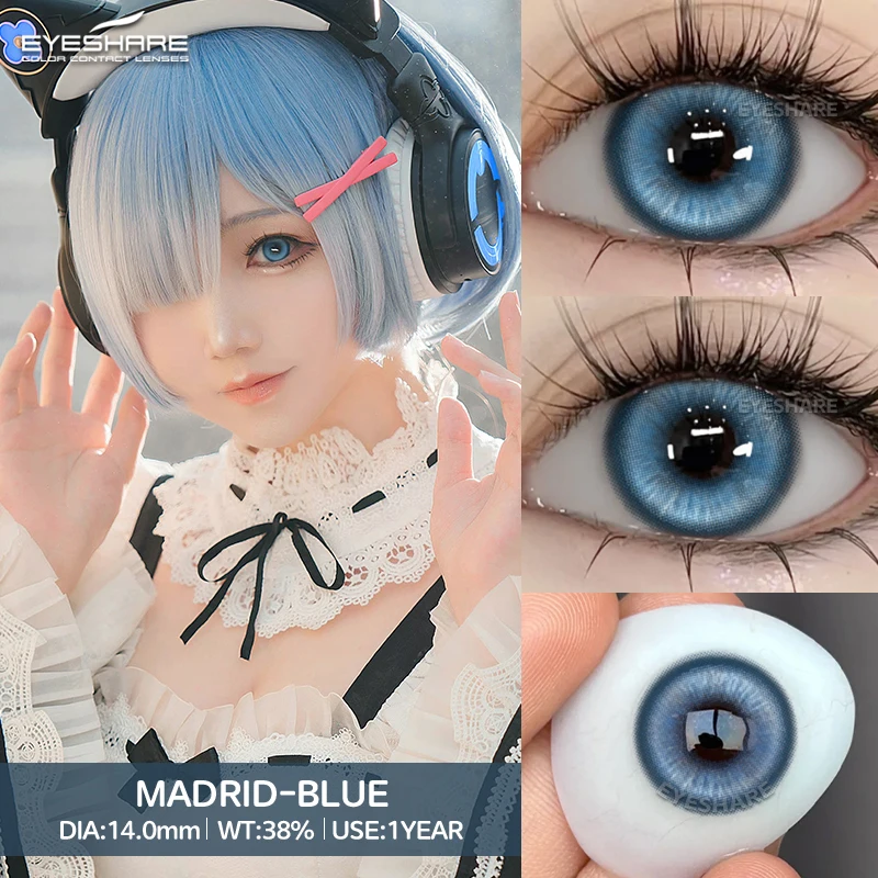EYESHARE 5Pair Cosplay Color Contact Lenses for 1 Day Daily Lens Blue Contacts Daily Disposable  Comfort Lenses 10Pcs