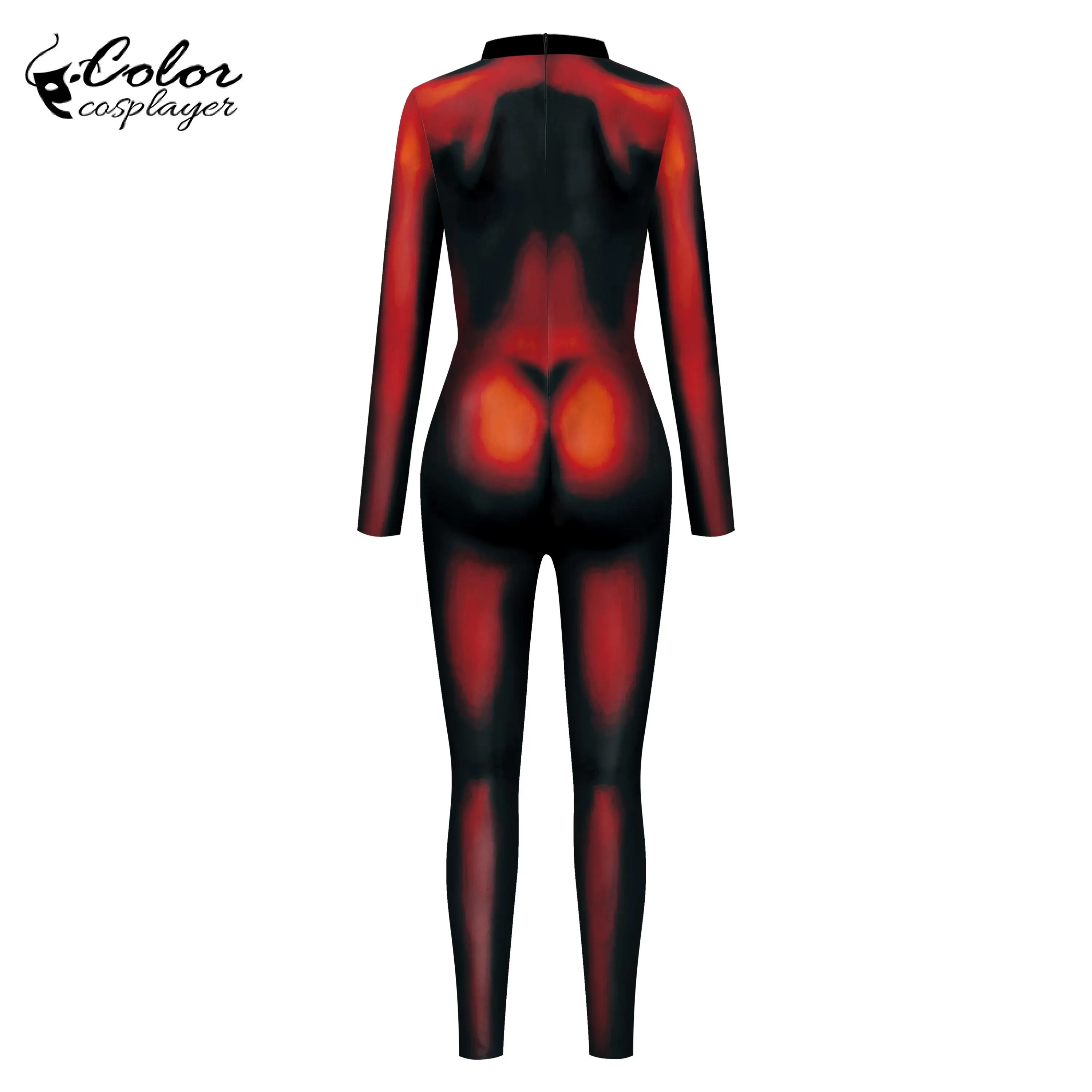 Color Cosplayer Peculiar Sexy Women Jumpsuit Halloween Party Cosplay Costume Adult Gothic Catsuits 3D Printing Women Bodysuit