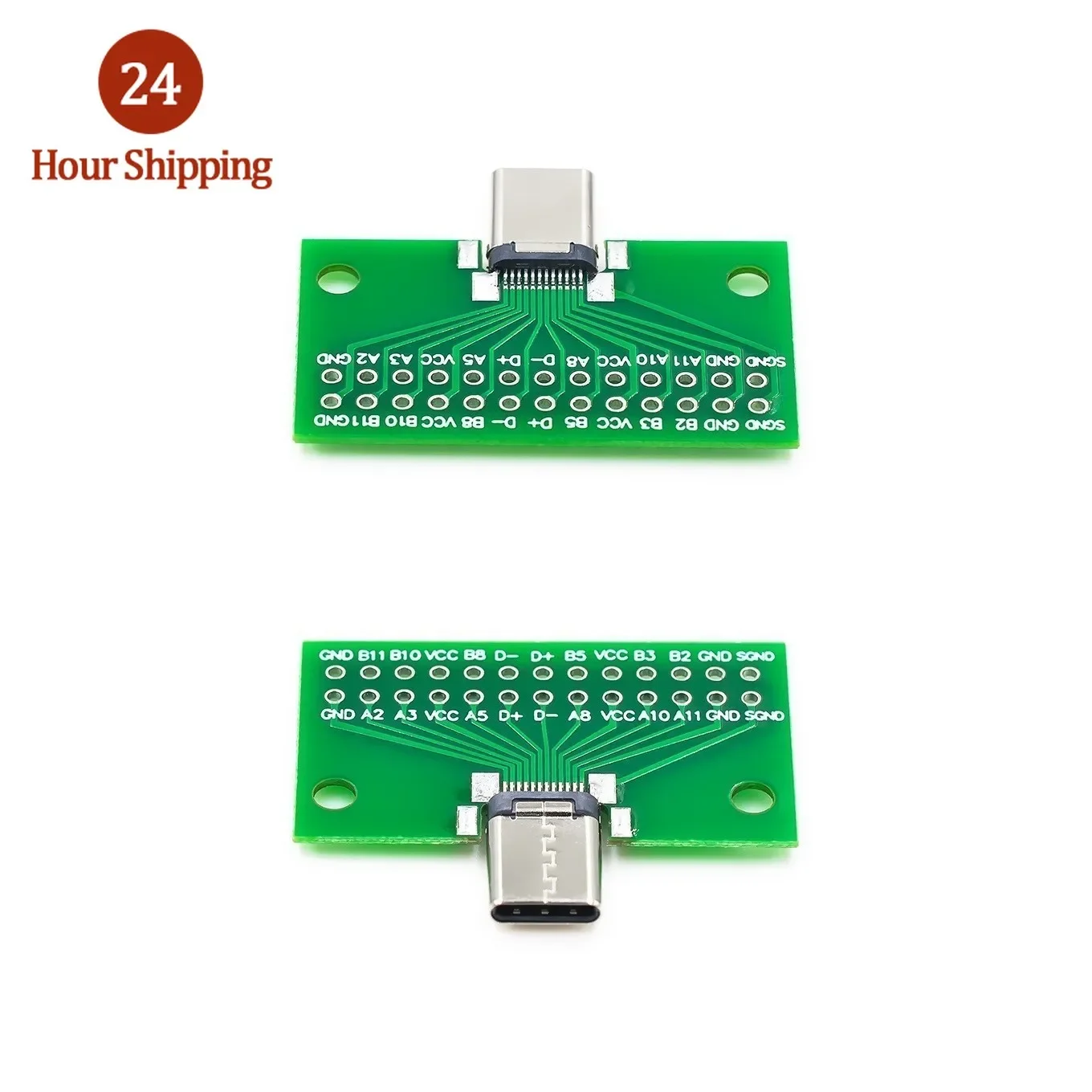 Type-C Male to Female USB 3.1 Test PCB Board Adapter Type C 24P 2.54mm Connector Socket For Data Line Wire Cable Transfer