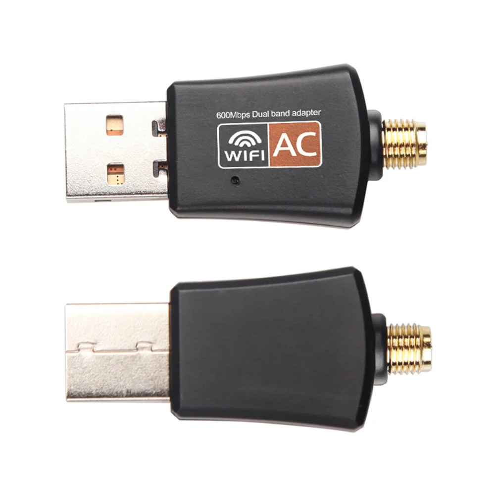 Двухдиапазонный USB Wi-Fi адаптер 600 Мбит/с AC600 2,4 ГГц 5 ГГц Wi-Fi с антенной ПК Мини компьютер сетевая карта приемник 802.11b/n/g/ac