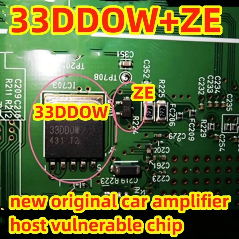 33DDOW ZE Amplificateur automobile d'origine neuf, unité audio, sans son, puce d'alimentation vulnérable, transistor