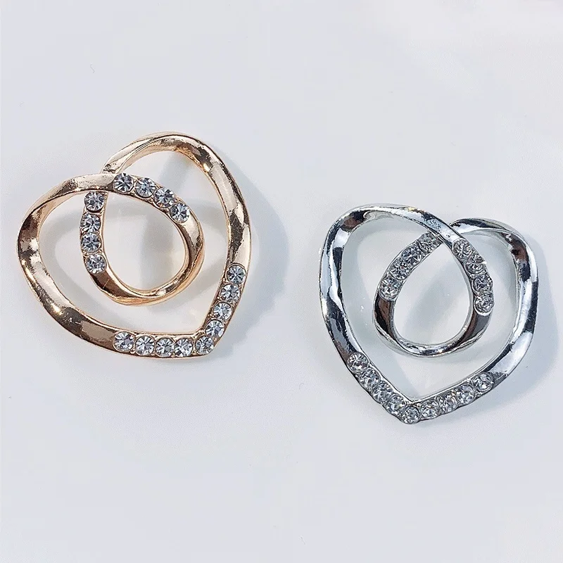 Adjustable Knot Scarf Buckle Pin, Crystal Brooch Clip