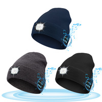 New Arrival LED Lamp Earphone Cap Detachable Wireless Bluetooth Night Running Warm Sleeve Cap Music Audio for Sports