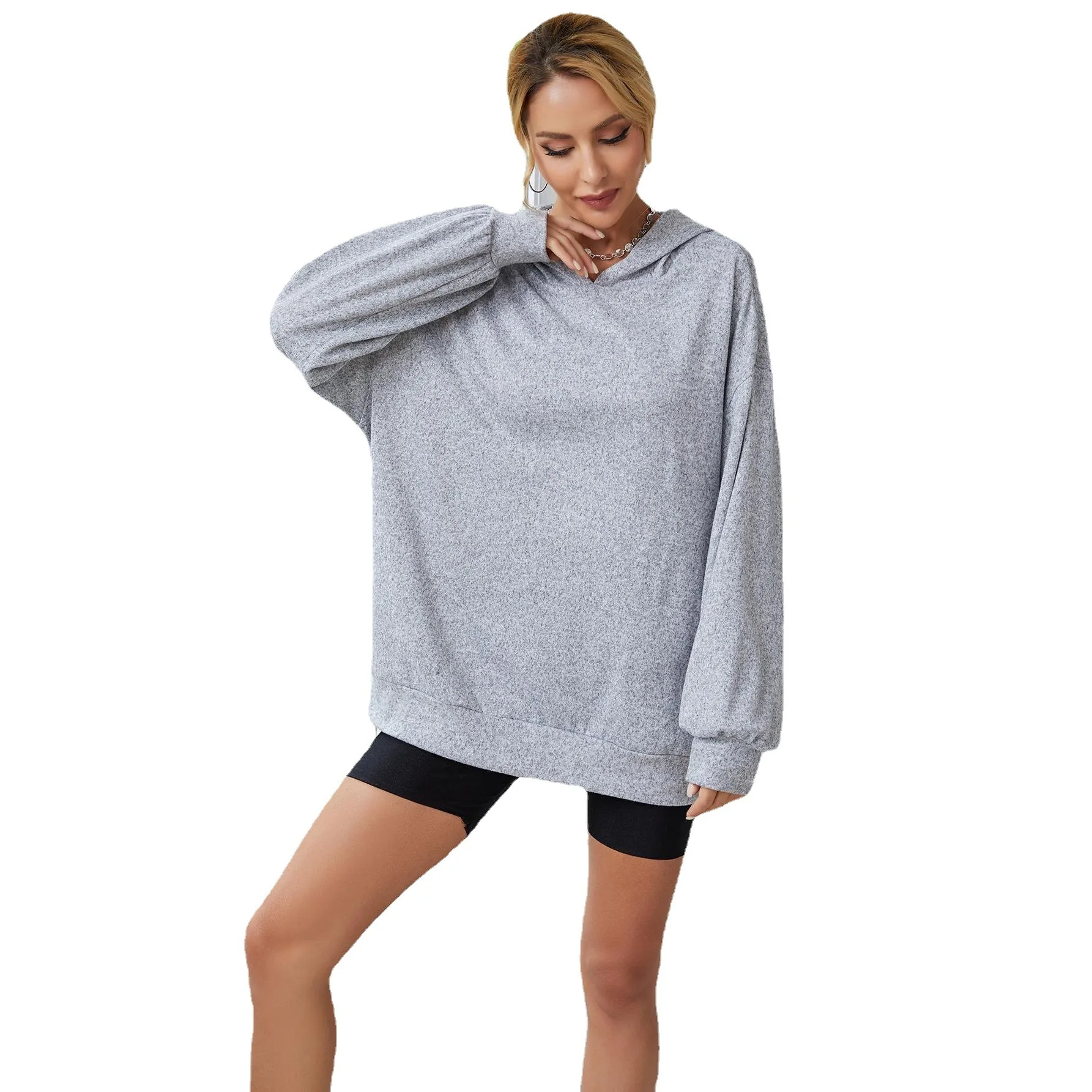 

Pajamas For Women In Autumn And Winter, Solid Color Hooded Thick Home Clothes That Can Be Worn Outside