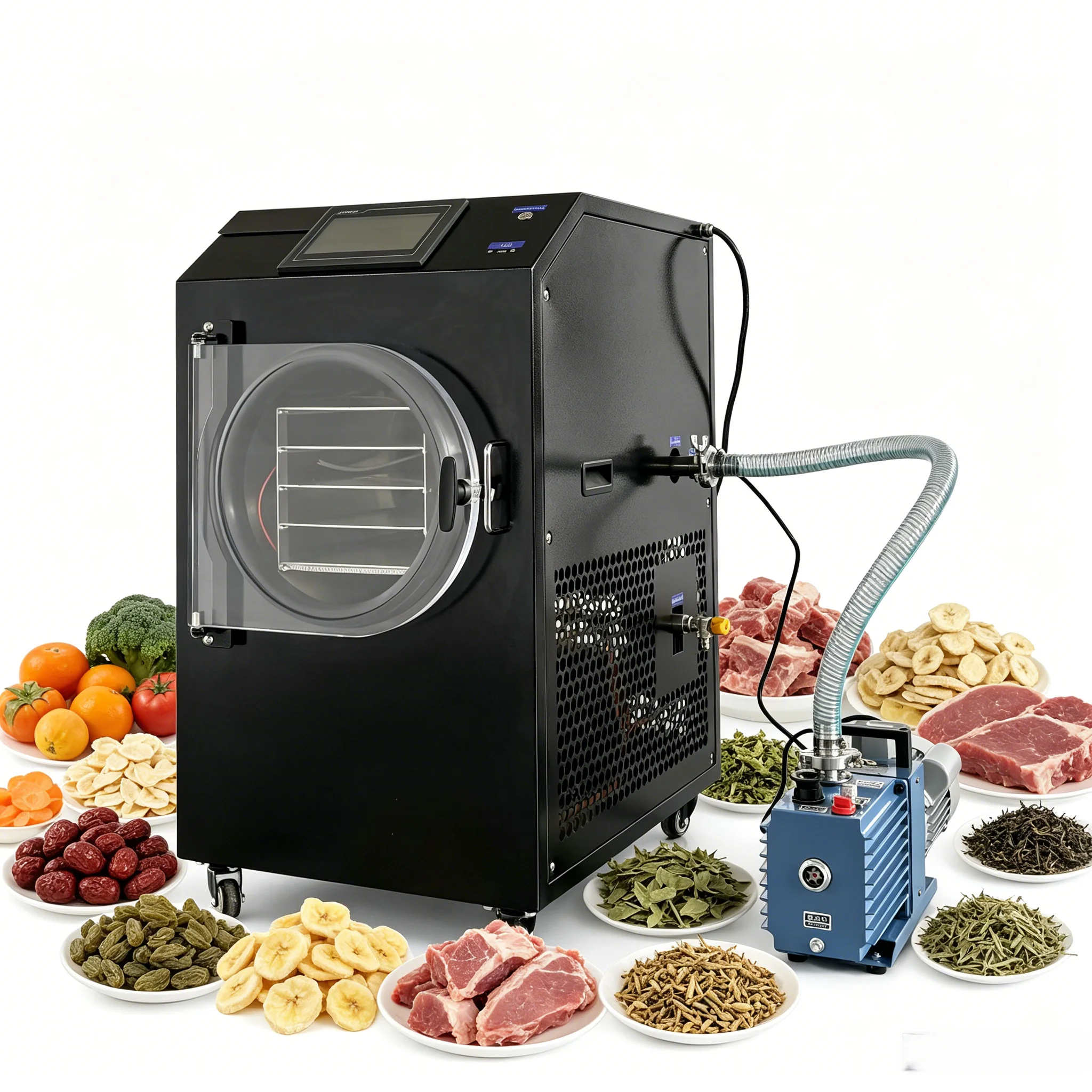 Grade Freeze Dryer Commercial Food Drying Device for Vegetables Fruits Meat Snacks Pet Food and Liquid Food Dehydration