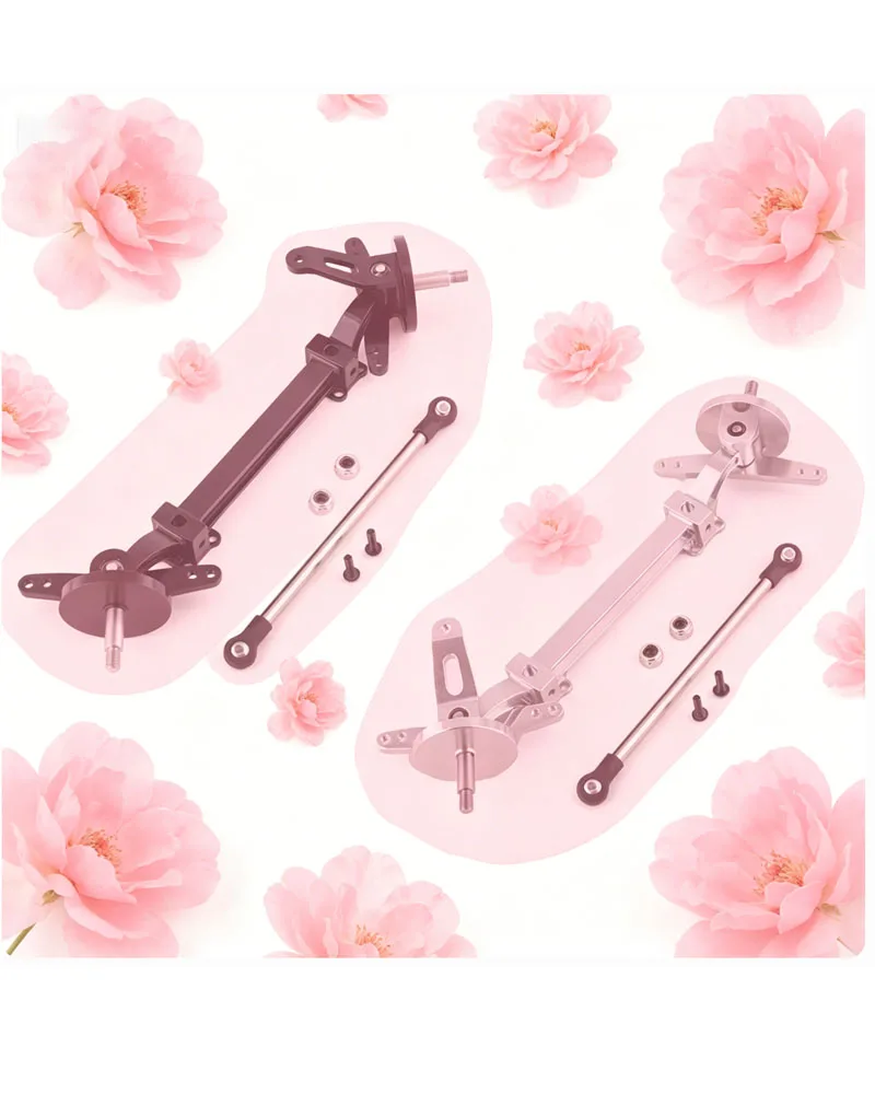 Metal Front Axle Steering Assembly Link Pole Linkage Rod No Power for Tamiya 1/14 RC Truck Tractor Car Upgrades Parts
