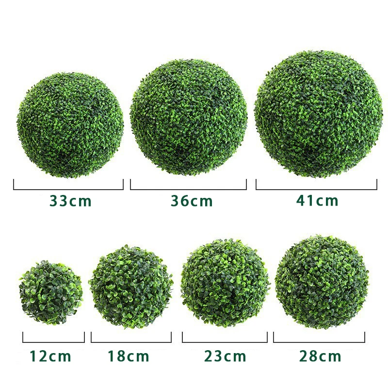 Artificial Boxwood Topiary Ball UV Resistant Milan Grass Ball Faux Plants Decorative Balls for Home Garden Outdoor Balcony Decor