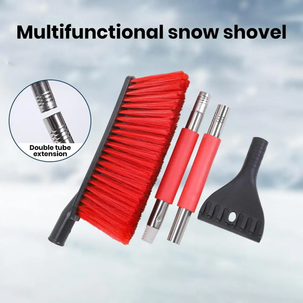 2 in 1 Car Snow Scraper with Large Brush Head Extendable Ice Scraper Snow Brush Portable Auto Scraper Snow Brush Car Wash