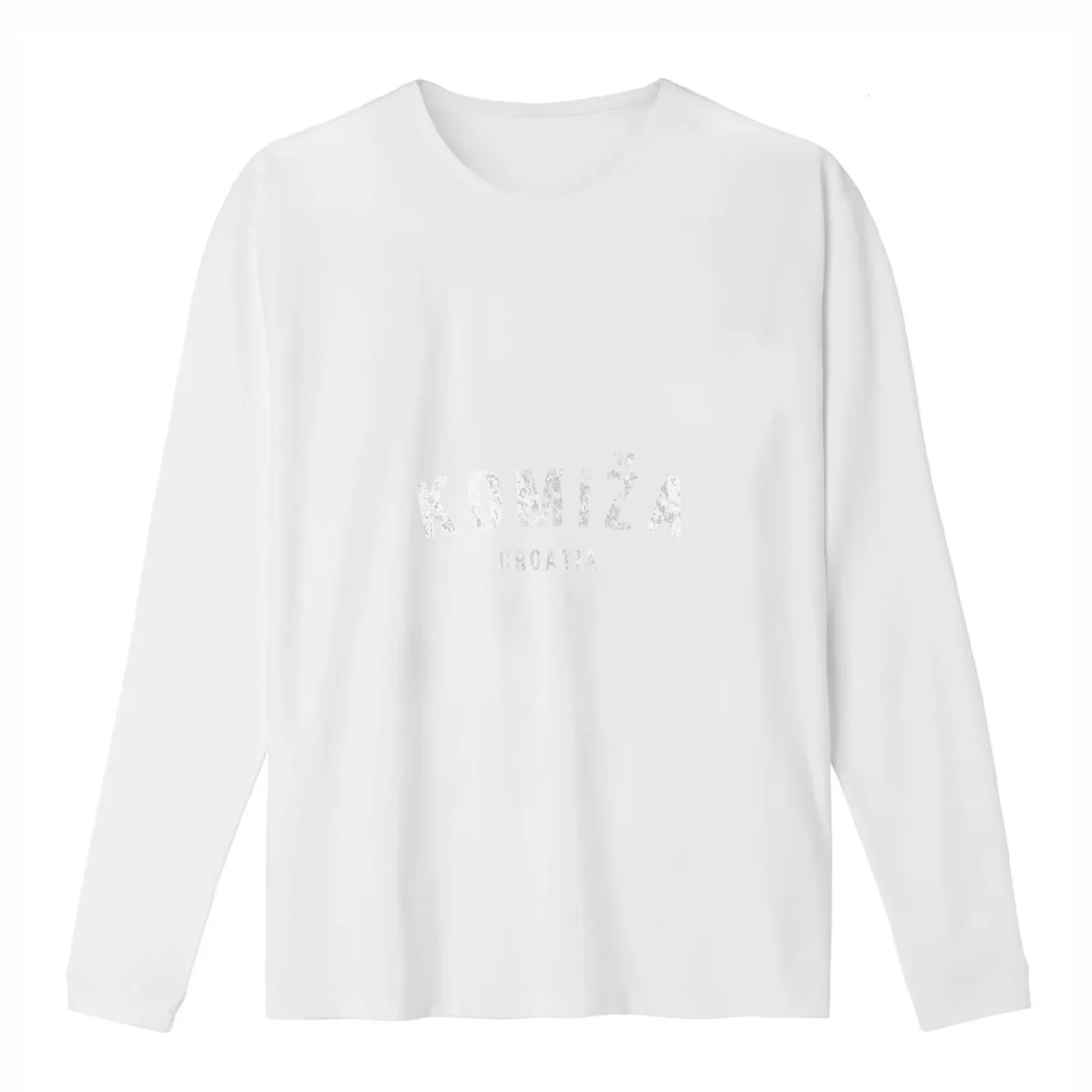 Vintage Varsity Komiza Croatia T-Shirt Summer Casual Cotton Tee Oversized Streetwear Tops Vintage Graphic Print 100% Cotton