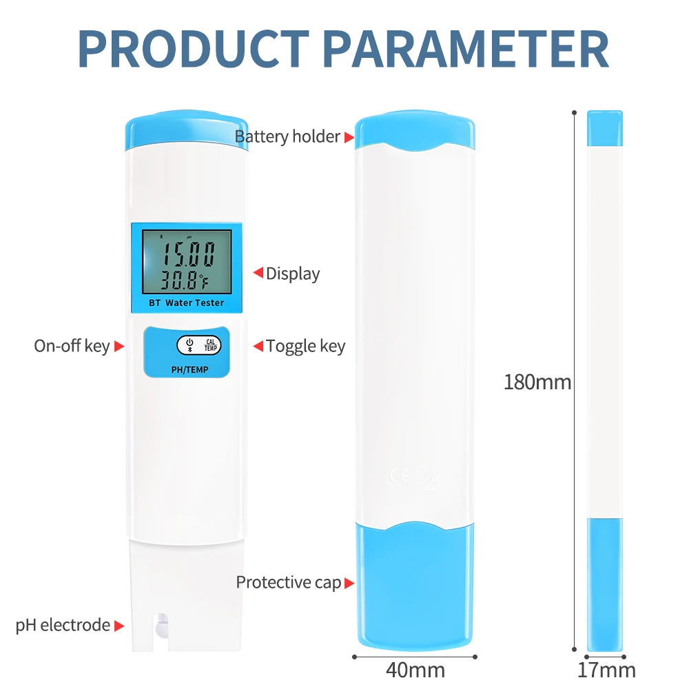 PH-метр 5 в 1 с Bluetooth, тестер воды и соли, EC TDS, SG, 2 в 1