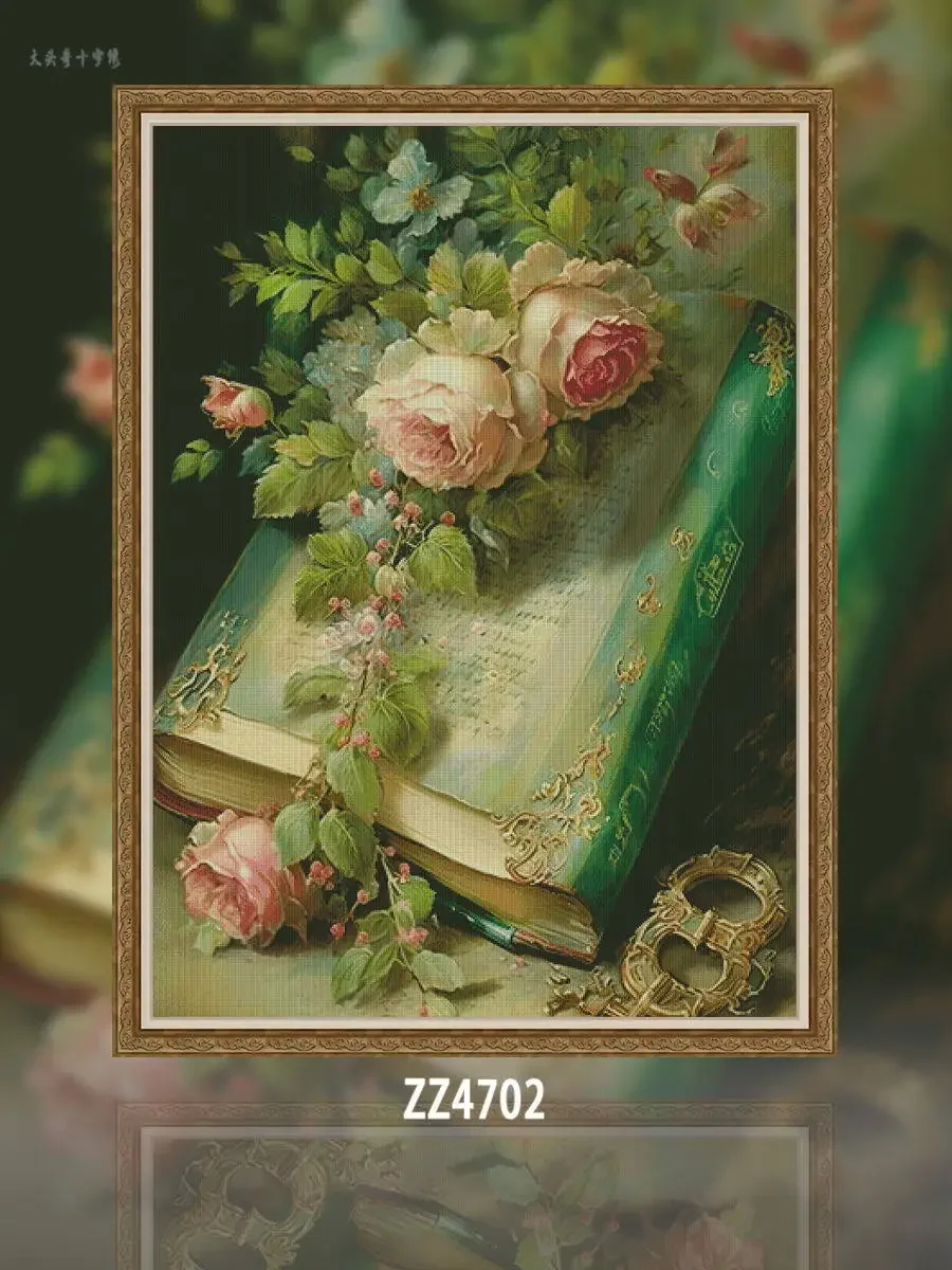 [ZZ4702-Yanji Flower] Stamped Cross Stitch Kit 14CT 16CT Pre Printed Canvas Cotton Threads Embroidery Needlework Home Wall Decor