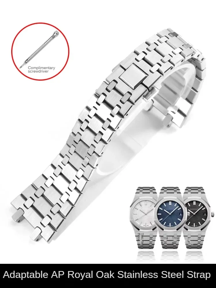 

A-P Stainless Steel Watch Strap Men's 26mm Fit Audemars Piguet 41MM Royal Oak 15400 15500 Stainless Steel Bracelet