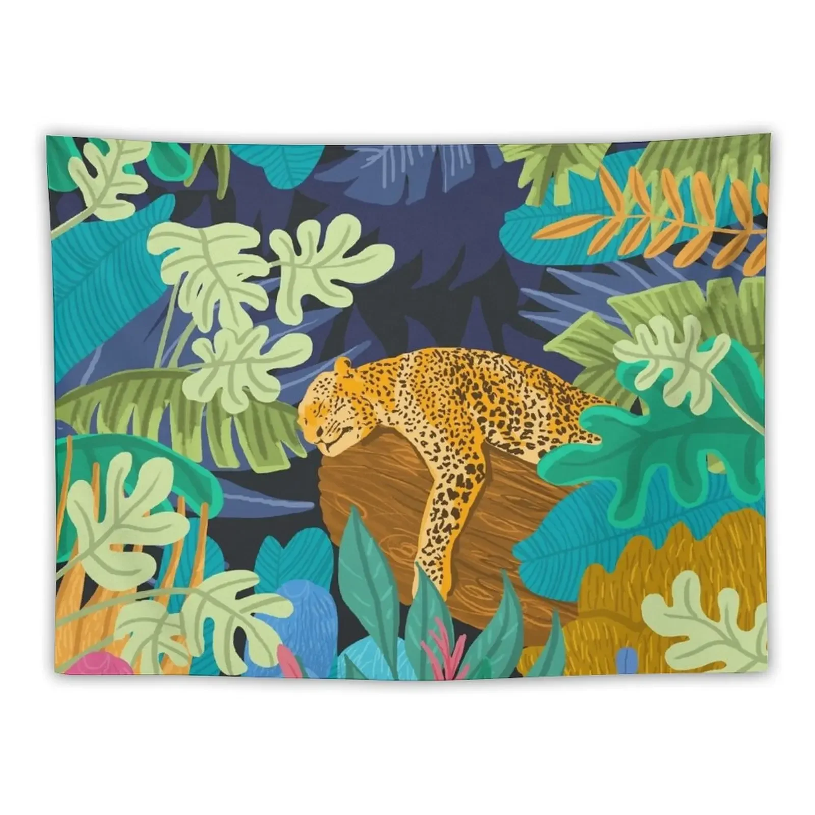 Sleeping Panther Tapestry Hanging Wall Japanese Room Decor Room Aesthetic Decor Tapestry