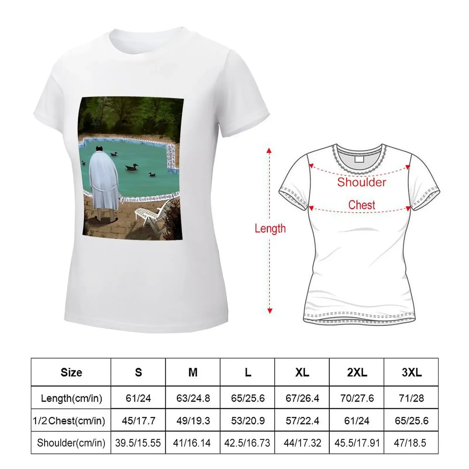 Him, with those ducks..poster T-shirt summer tops Aesthetic clothing tees western t-shirt dress for Women