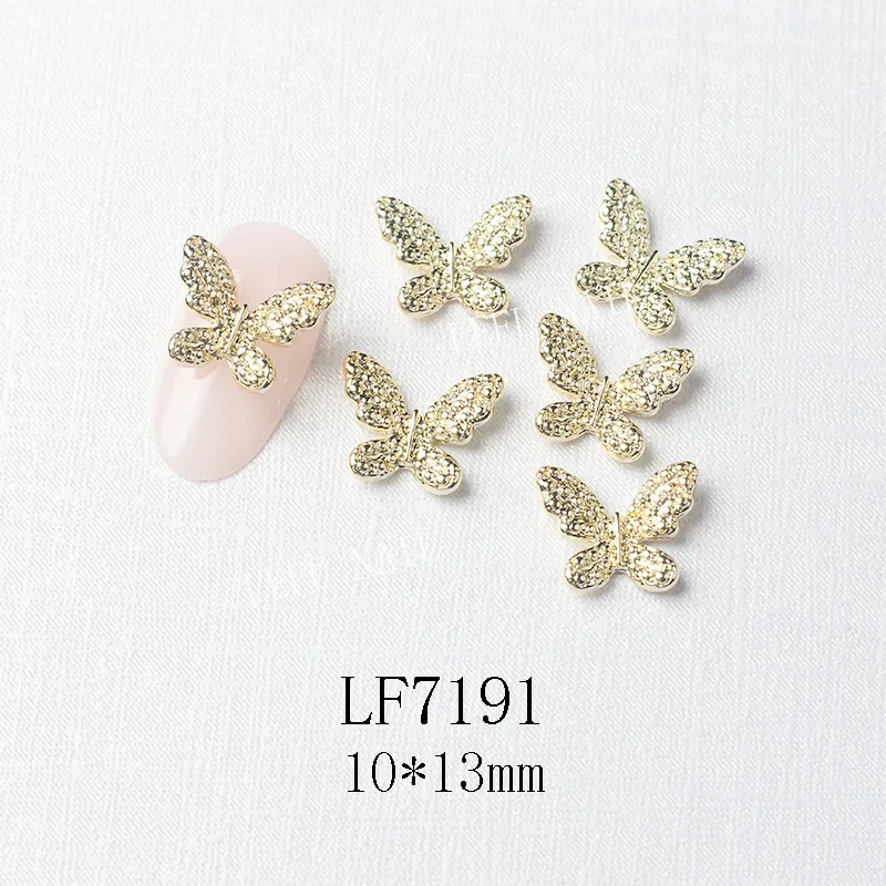 10Pcs Gold/Silber Multi-Designs Nail art Schmuck Charms Weiß/AB Kristall Strass 3D Schmetterling Geformt legierung Nagel Zubehör – Detail 32