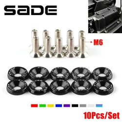 10Pcs/Set Bumper Fender Washers Engine Bay Dress Up Bolts Fasteners M6 JDM Fender Washer Kit