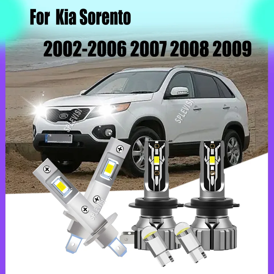 

H1 H7 Energy Efficient LED White Car Headlight for Long-Lasting Use For Kia Sorento 2002 2003 2004 2005 2006 2007 2008 2009