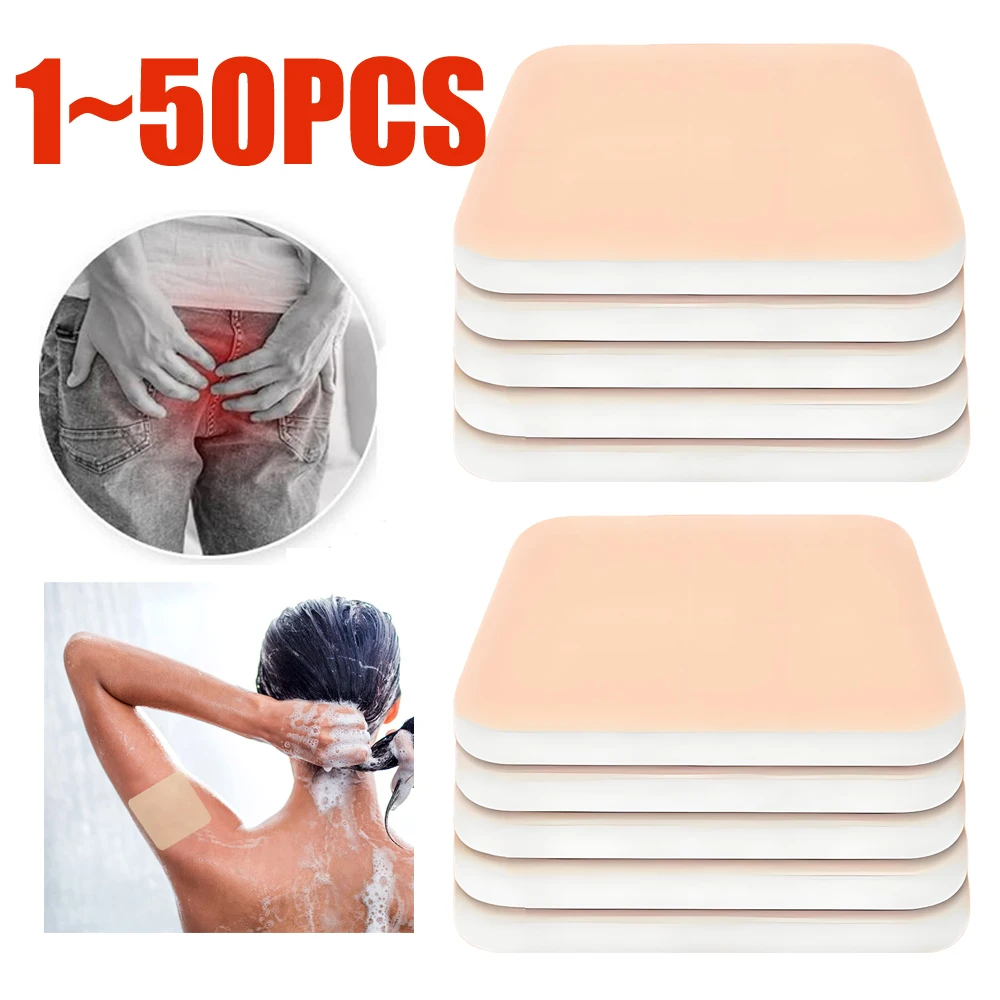1-50PCS Silicone Adhesive Dressing Wound Healing Foam Absorbent Dressing Foam with No Border