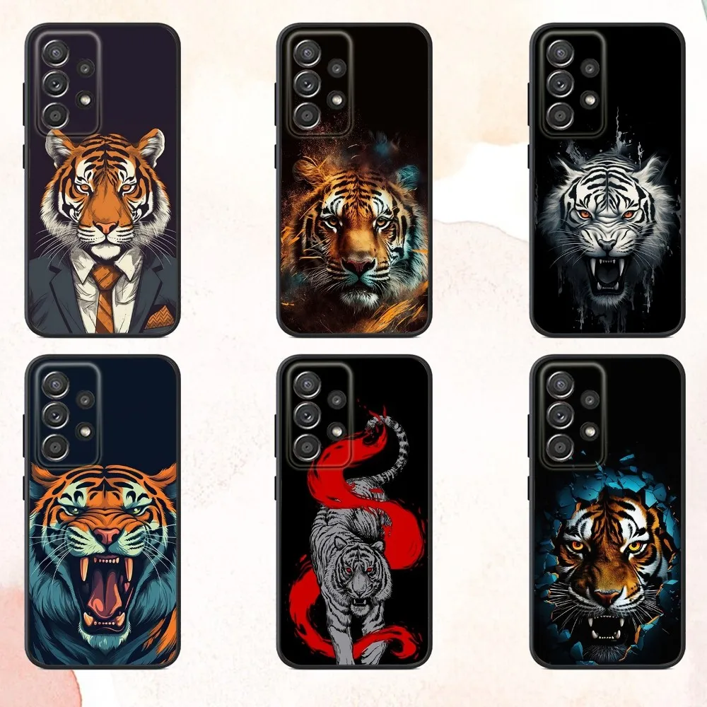 

Animal Tiger Cool Phone Case For Samsung S25,S24,S21,S22,S23,S30,Ultra,S20,Plus,Fe,Lite,Note,10,9,5G Black Cover