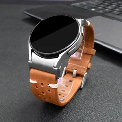 NO Gaps Genuine Leather Strap for Samsung Galaxy 6 Classic 47mm 43mm 7 40mm 44mm Quick Fit Bracelet Galaxy Watch 5 Pro 45mm Band