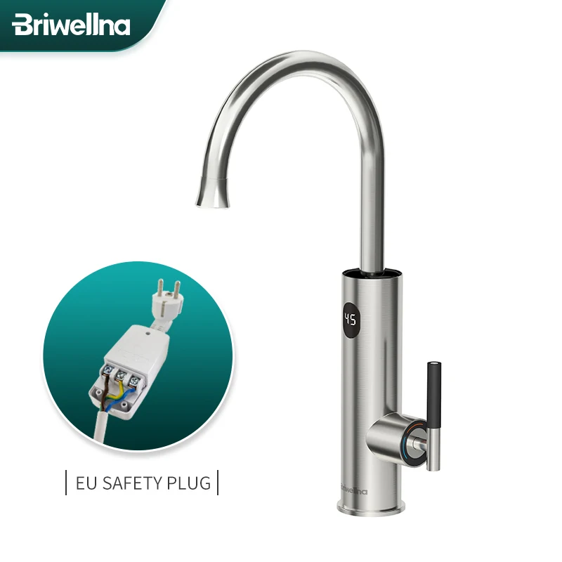 

Briwellna Electric Water Heater 220V 2 in 1 Kitchen Faucet Tankless Water Heater Tap Flowing Electric Faucet Shower Geyser