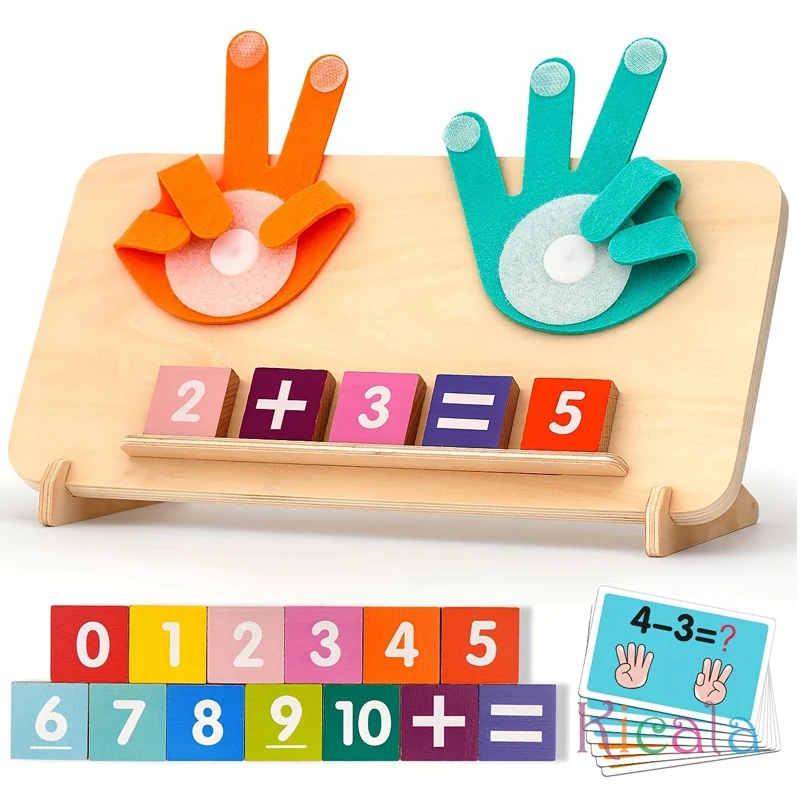 

Kids Wooden Finger Arithmetic Montessori Education Toys Learning Math Operations Addition Subtraction Cognitive Matching Board