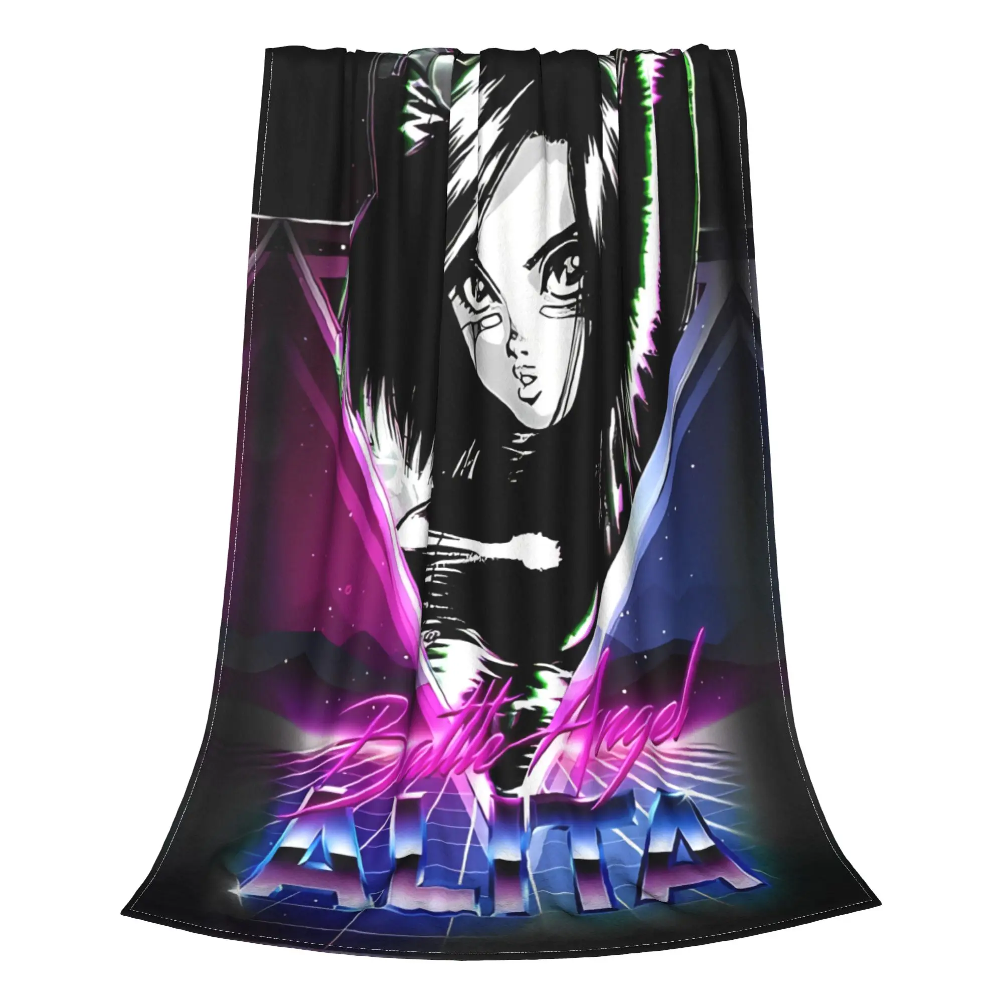 1PC Home Cutecore Nineties Battle Angel Battle Angel Alita Blanket Super Cosy Plush Home Living Room Sofa Halloween