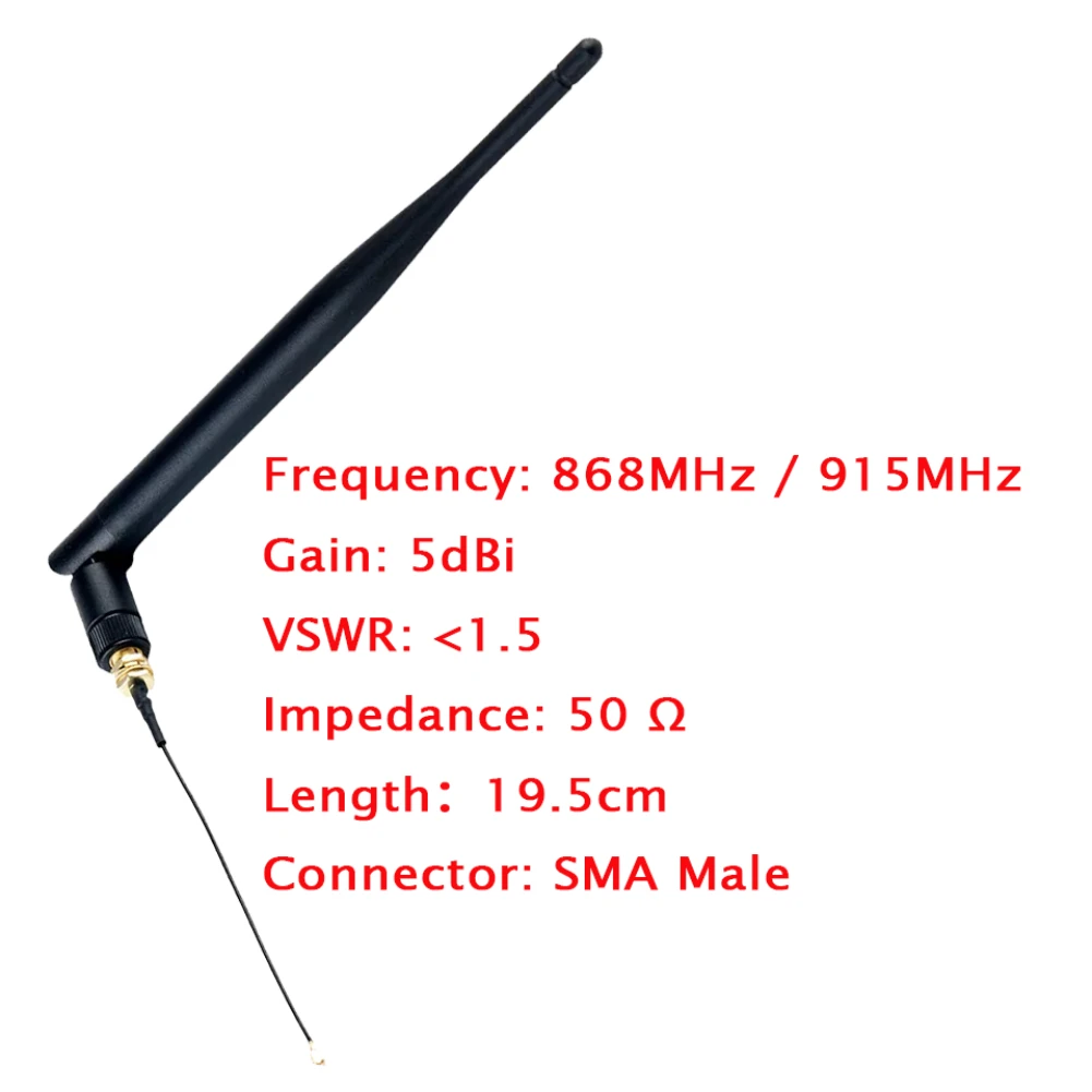 LoRa Antenna 868MHz / 915MHz 5DBi SMA Male with IPEX Extenstion Cable Omni-directional for Meshtastic LoRa 32 V3 LoRaWAN1/2/4pcs