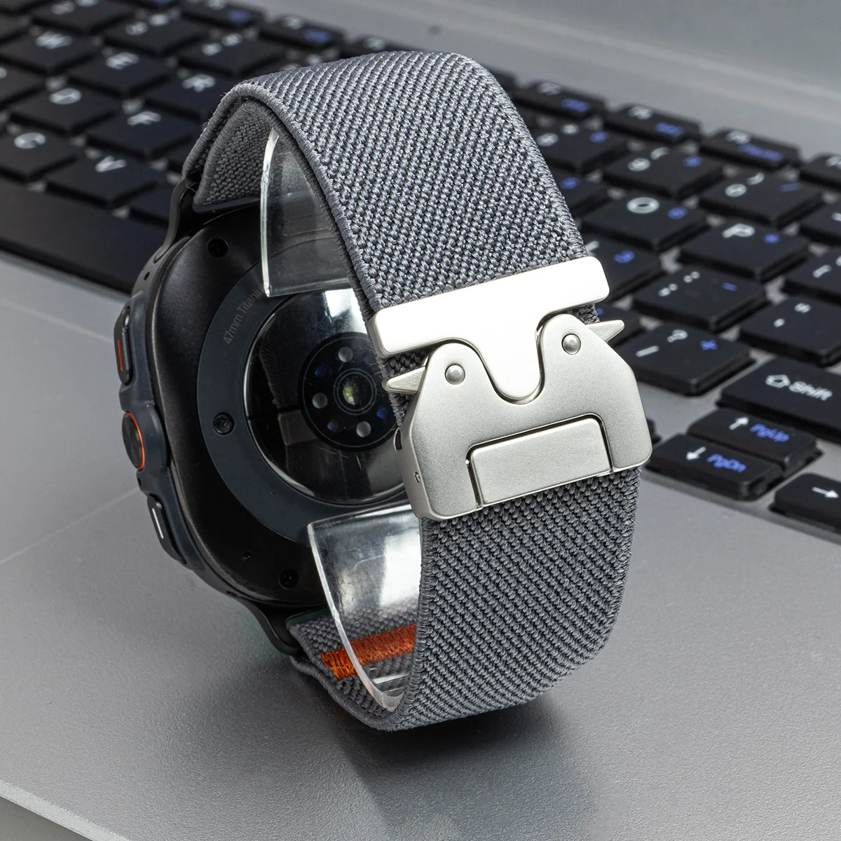 حزام لساعة Galaxy Watch Ultra 47 ملم من النايلون بحزام حلقة كوريا لساعة Samsung Galaxy Ultra بديلة لملحقات المعصم